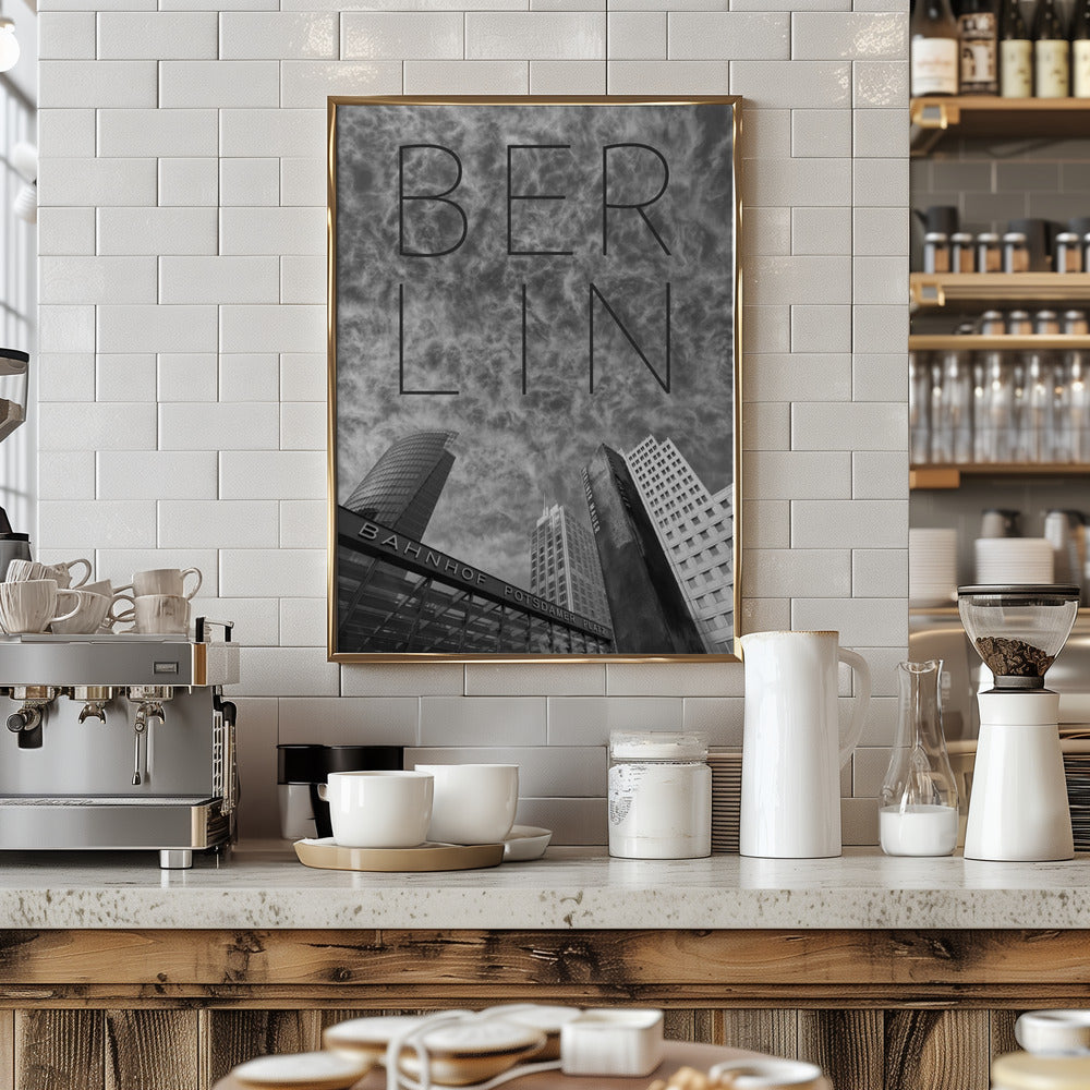 BERLIN Potsdamer Platz | Text & Skyline Poster